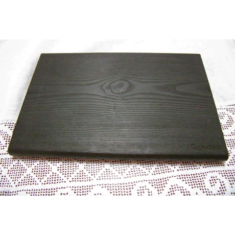 Разделочная доска среднего размера, черная, из обугленного дерева, 31x21x2 см