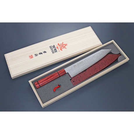 Knaetsune Minamokaze series Kiritsuke-Gyutou 210mm w/Saya cover