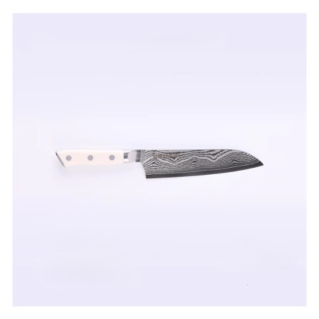 Mcusta Zanmai Classic Damascus santoku, white, 180 mm