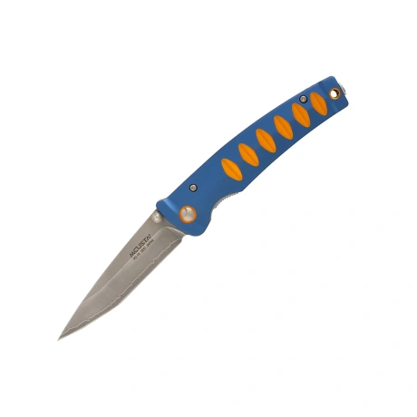 Mcusta Katana taskunuga, sinine/kollane alumiinium, 85mm, 3 kihti, VG-10