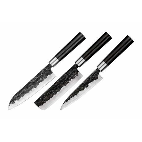 Комплект 3 ножей Samura BLACKSMITH, 58 HRC