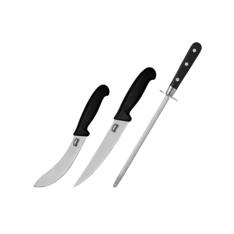Samura BUTCHER kööginugade komplekt (2 nuga): nülgimisnuga, lihunikunuga ja terituspulk