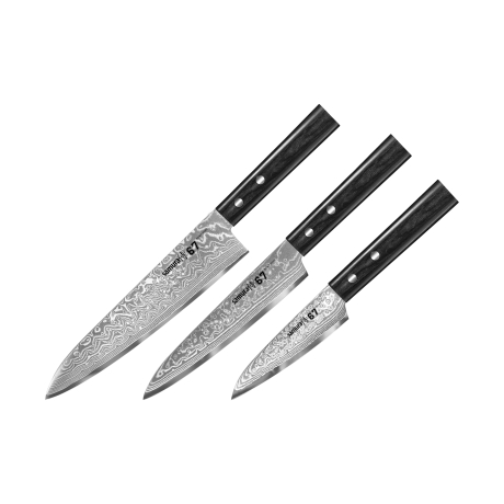 Комплект 3 ножей Samura DAMASCUS 67, 61 HRC