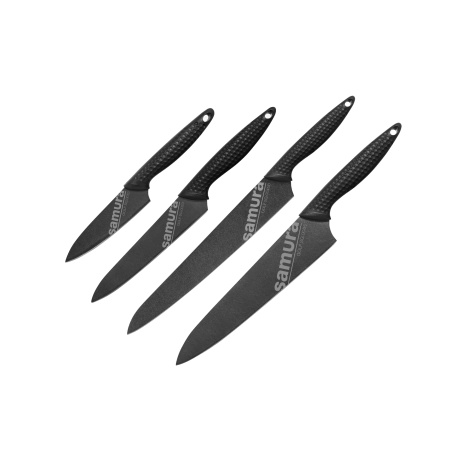 Samura GOLF Stonewash Set of 4 kitchen knives: Paring knife, Utility knife, Slicing knife