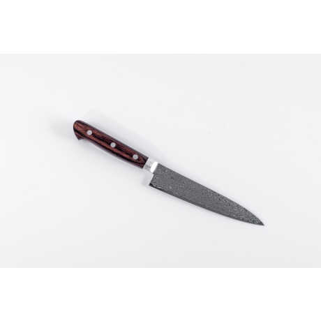 Seisuke Mokusei ZA-18 Mirrored Damascus маленький универсальный нож 135мм Brown