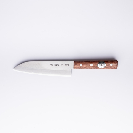 Kanetsune Hon-Warikomi mini-santoku, 140 мм, HRC 59-60