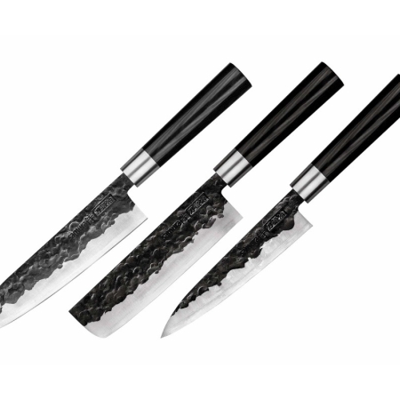 Комплект 3 ножей Samura BLACKSMITH, 58 HRC