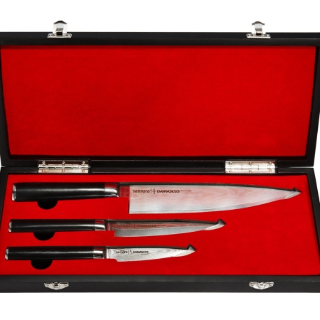 Samura Damascus 3 noa komplekt kinkekarbis, 61 HRC
