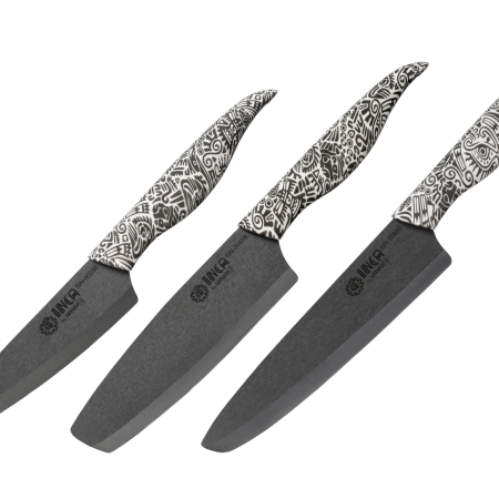  Комплект 3 керамических ножей Samura Inca, черный