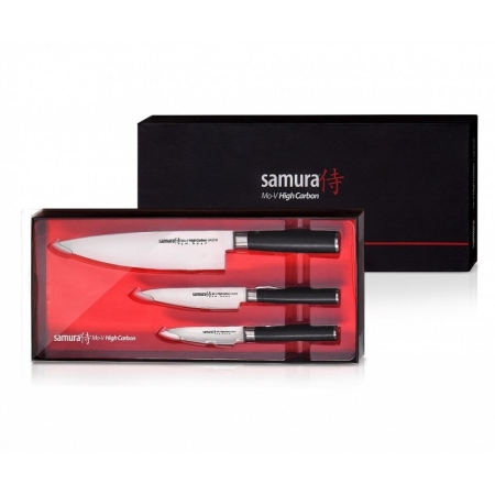 Комплект 3 ножей  Samura MO-V, 59 HRC